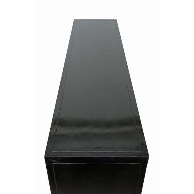 Wood Asian Modern Black Lacquer Sideboard For Sale - Image 7 of 11