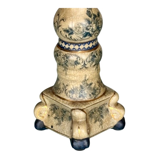 Antique Art Nouveau Candleholders in Ceramic, 1890s, Set of 2 For Sale - Image 6 of 7