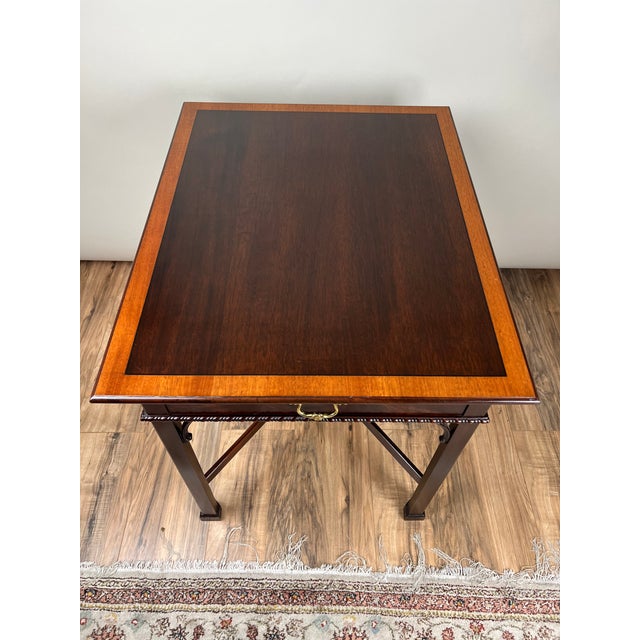Vintage Federal Style X Stretcher One Drawer End Table by Stickley For Sale In Boston - Image 6 of 11
