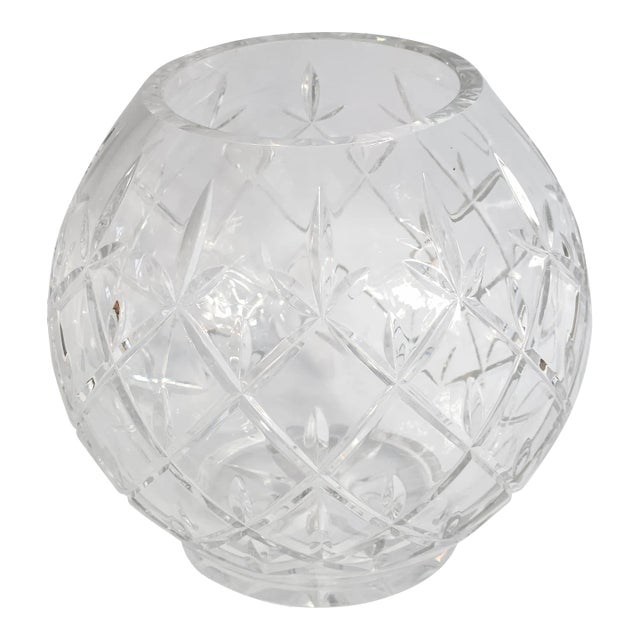 Early 20th Century Fabergé Round Crystal Vase, Globe Crystal Vase For Sale