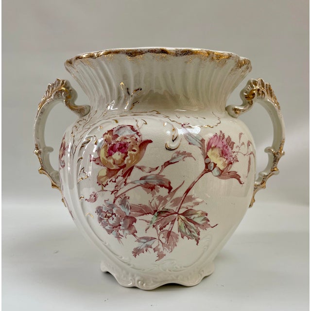 Rare Monumental Antique Grindley & Co Art Nouveau vase or urn beautifully designed throughout with large hand-decorated...