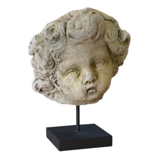 Antique Style Head Sculpture, 20th Century, Reconstituted Stone For Sale
