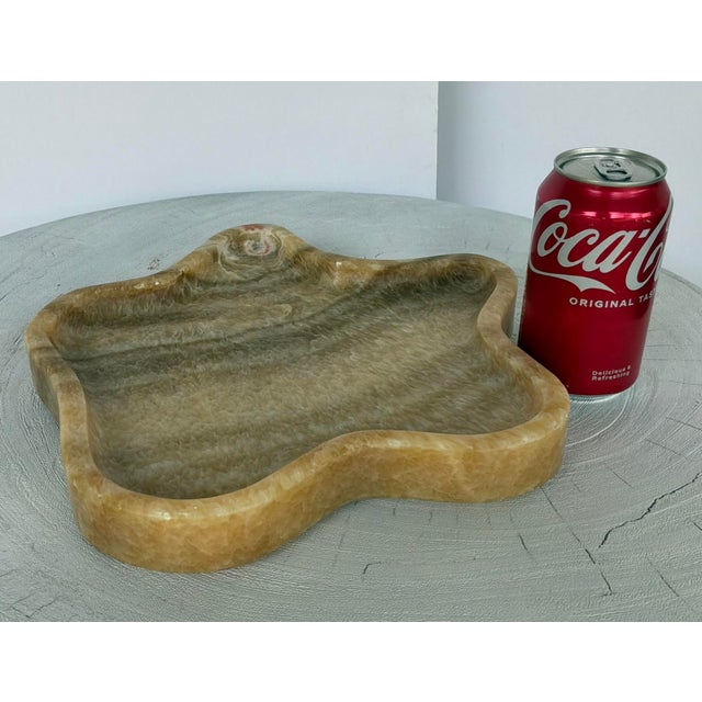 Original retail $495, stylish Revelation Modern Small Splat Onyx Tray, showroom floor sample