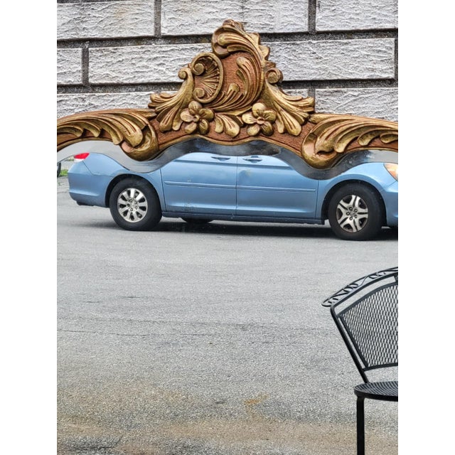 1920 Louis XV Style Triple Gilded Wall Mirror Gold Rococo Accent For Sale - Image 15 of 17
