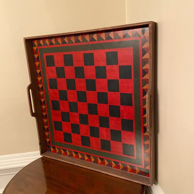 Boho Chic Late 20th Century Maitland-Smith Style Decorative Game Board Tray For Sale - Image 3 of 5