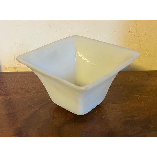 Antique 19th Century Chinese White Peking Glass Square Libation Cup For Sale - Image 10 of 12