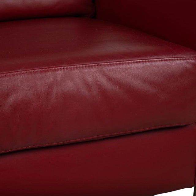 Leather Armchair Red Bordeaux by Ewald Schillig For Sale - Image 5 of 14