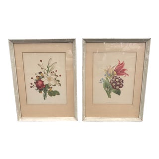 Large Flower Bouquet Framed Prints - a Pair For Sale