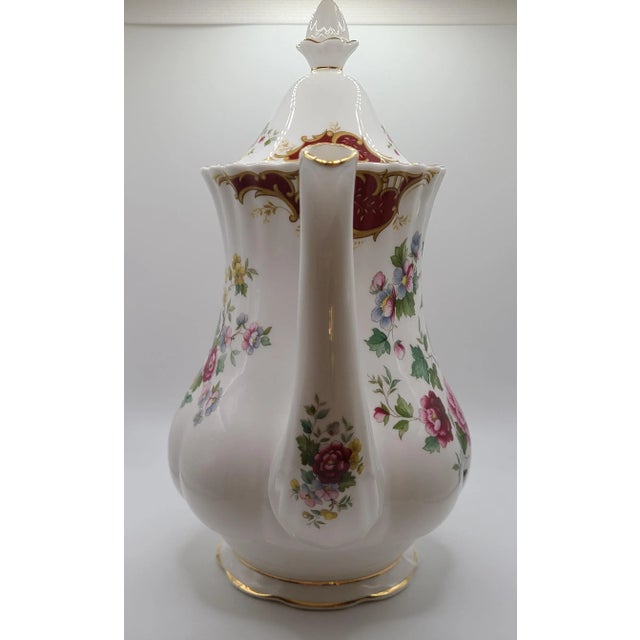 Vintage Royal Albert Art Nouveau Style Chatelaine Tall Coffee/Chocolate/Tea Pot For Sale In Seattle - Image 6 of 13