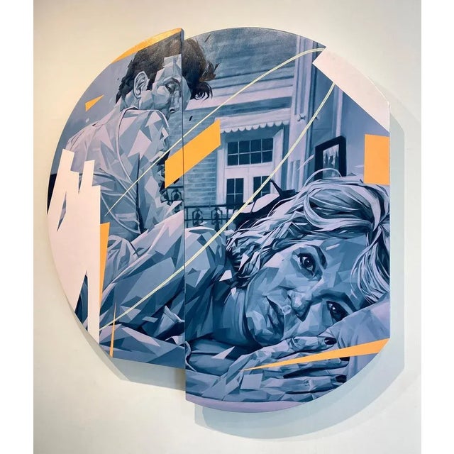 Ian Shults “Dr. Goodbye Waves Hello” Oil and Acrylic on Shaped Wood Panel Diptych 44 x 42 inches / 112 x 107 cm In "Dr....