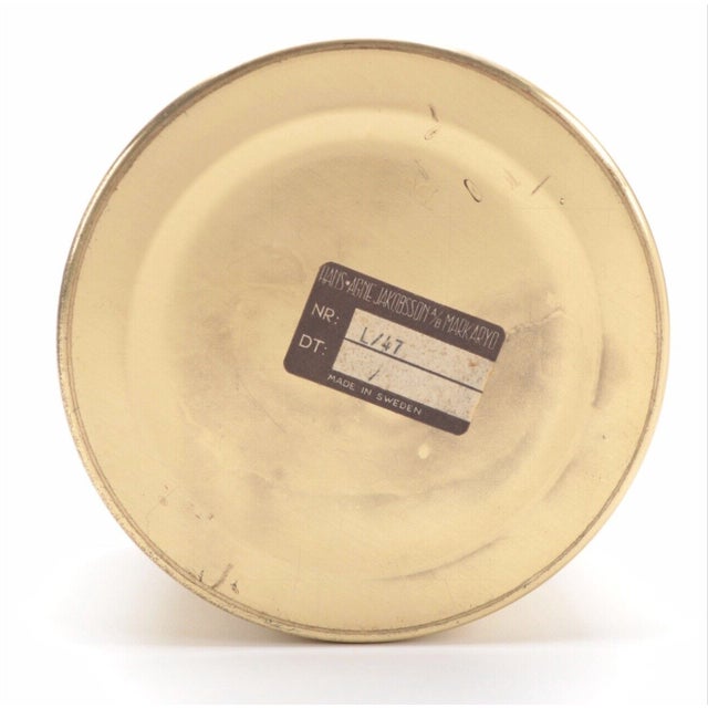 1950s 1950s Hans-Agne Jakobsson L/47 Brass and Blue Glass Oil Lamp For Sale - Image 5 of 7