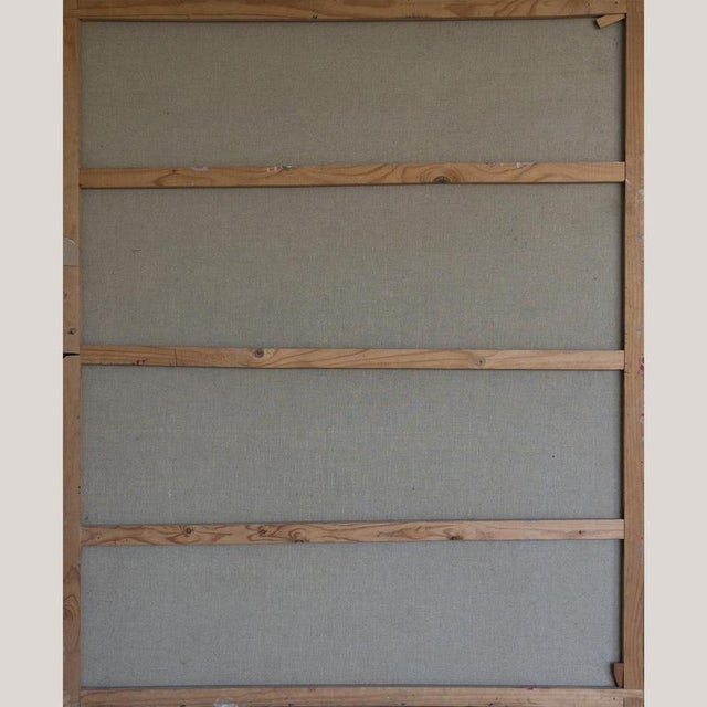 Blue Cellos, Blue Abstract Geometric Composition, Oil on Canvas For Sale - Image 8 of 9