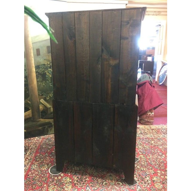 Brown Antique Chest on Chest, Mahogany Tall Dresser For Sale - Image 8 of 14