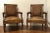 Antique Carved Wood Brown Leather Arm Chairs - a Pair For Sale - Image 12 of 12