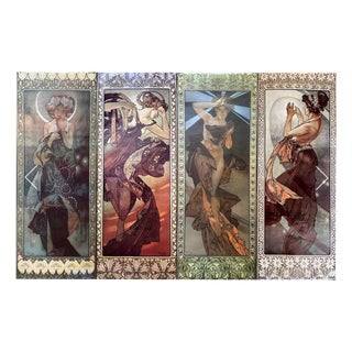 Alphonse Mucha, The Moon and the Stars Set, 1st Edition, 1973, Archival Pigment Print, Set of 4 For Sale