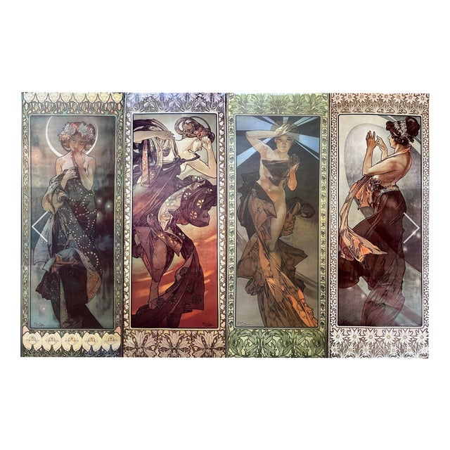 Alphonse Mucha, The Moon and the Stars Set, 1st Edition, 1973, Archival Pigment Print, Set of 4 For Sale