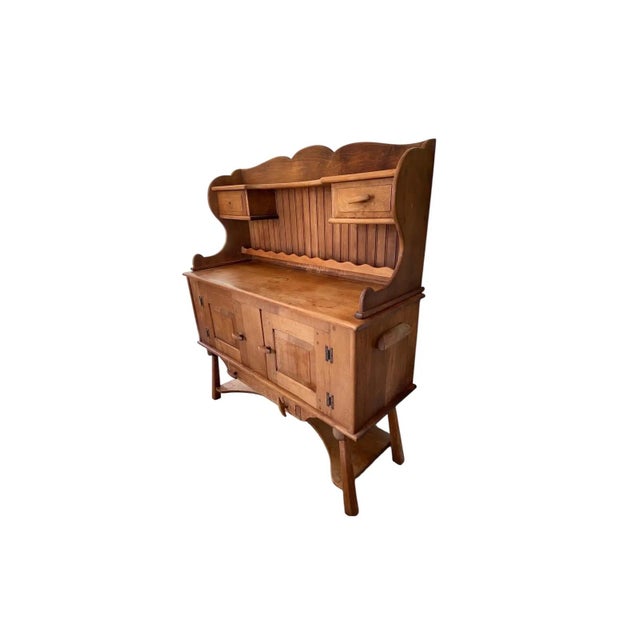 Antique American Baker’s Cabinet, Classical Wooden Cupboard For Sale - Image 9 of 12