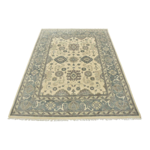 Oushak Rug 8'4'' X 10'1'' Ivory Wool Traditional Hand-Knotted Oriental Carpet