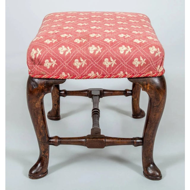 Antique Queen Anne Style Walnut Stool For Sale - Image 4 of 9