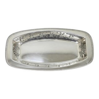 Vintage Primrose Plate England Victorian Silver Plated Reticulated Trinket Dish For Sale