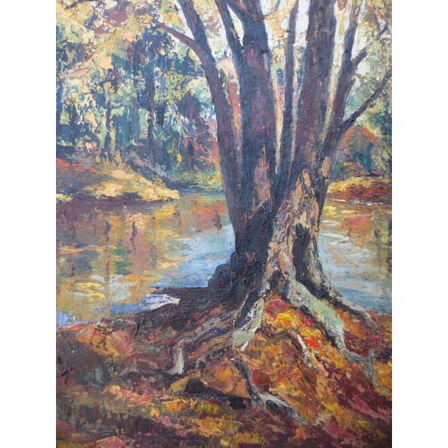 1971 Grace Jorgensen Landscape "Forest at Sunset" For Sale - Image 11 of 11