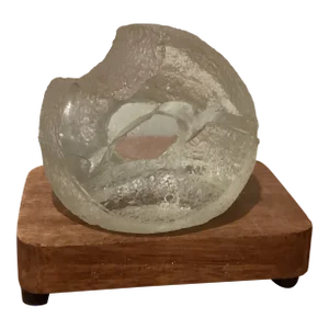 Mid Century Birds in Flight " Clear Lucite Acrylic Sculpture by J. Pelt Engraved on Wood Base