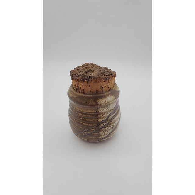 Mid 20th Century Studio Pottery Corked Pot (Short) For Sale - Image 13 of 14
