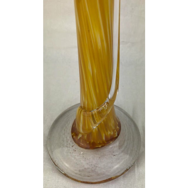 Mid 20th Century French Hand Blown Art Glass Stem Vase by Verrerie Et Compagnie For Sale - Image 5 of 6