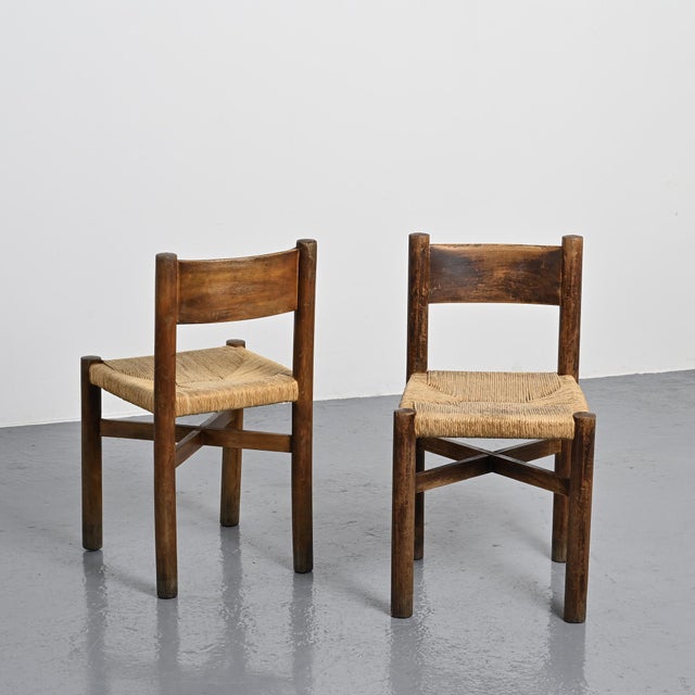 Early BCB Edition Méribel Chairs by Charlotte Perriand, 1950, Set of 2 For Sale - Image 3 of 9