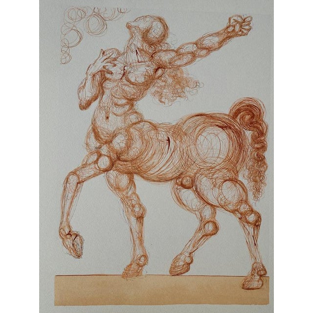 Salvador dali (1904-1989) hell 25: the centaur color woodcut unsigned on bfk rives vellum 26 x 33 cm (c. 10 x 13 inches)...