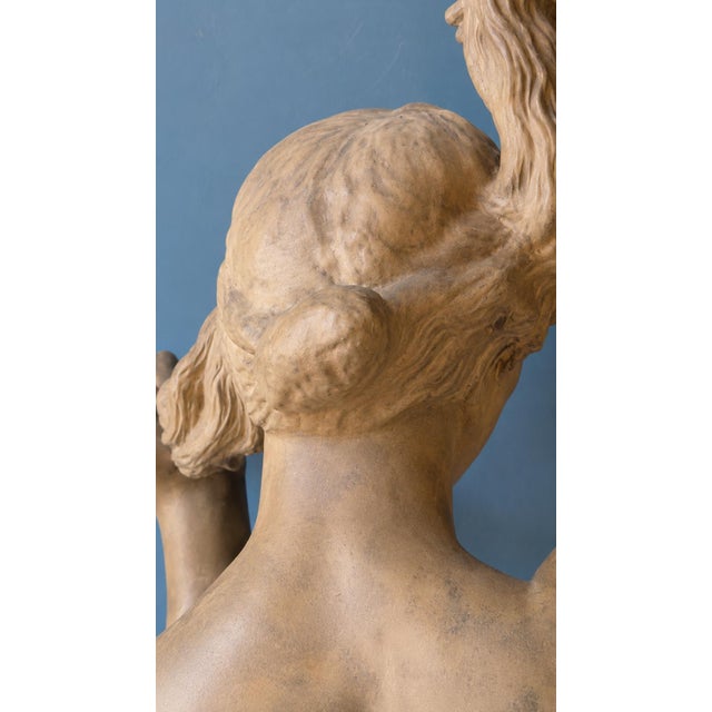 Italian Artist, Large Female Sculpture of Venus Anadyomene, 20th Century, Patinated Terracotta For Sale - Image 3 of 11