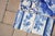 18th Century Antique Portuguese Blue & White Tiles With Floral Cartouche and Landscape Motifs Set of 6 For Sale - Image 6 of 8