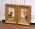 This refined pair of antique French pendant landscape paintings, executed circa 1870, is painted in oil on wood panel and...