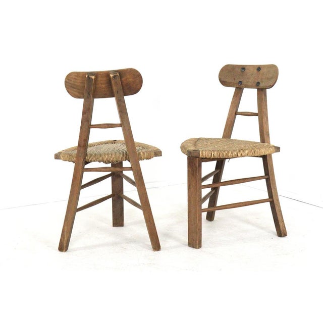 Brutalist Tripod Chairs, Set of 2 For Sale - Image 10 of 18