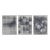Ink on Paper Set of 3 Original Modern Abstract Black Gray Canvas Print by Carrie Bergey For Sale
