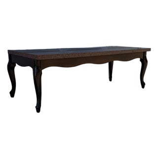 Vintage French Provincial Coffee Table With Granite Top and Cabriole Legs For Sale