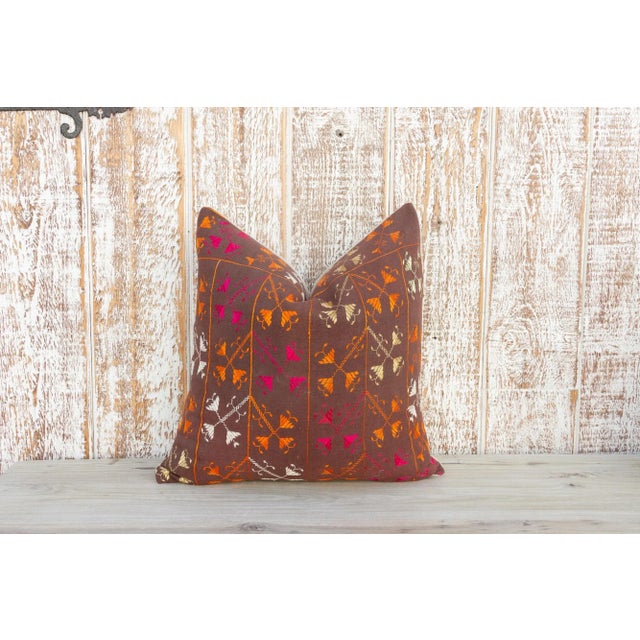 Indian Ganvi Antique Indian Folk Pillow For Sale - Image 3 of 10