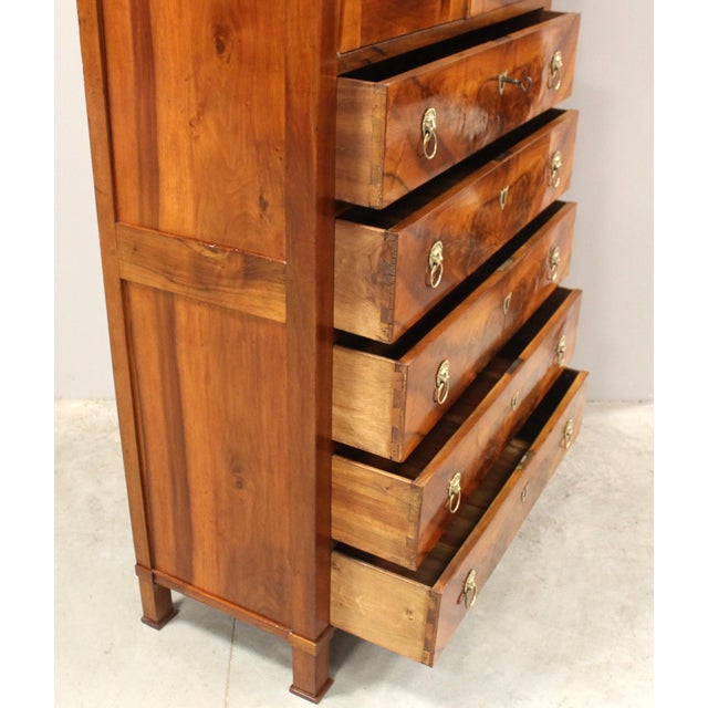 Empire Walnut Display Chest of Drawers, 19th Century For Sale - Image 9 of 17