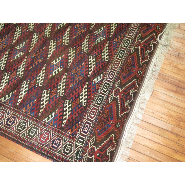 Antique Zabihi Collection Tribal Turkeman Rug - 6'8" x 10'10" For Sale In New York - Image 6 of 7