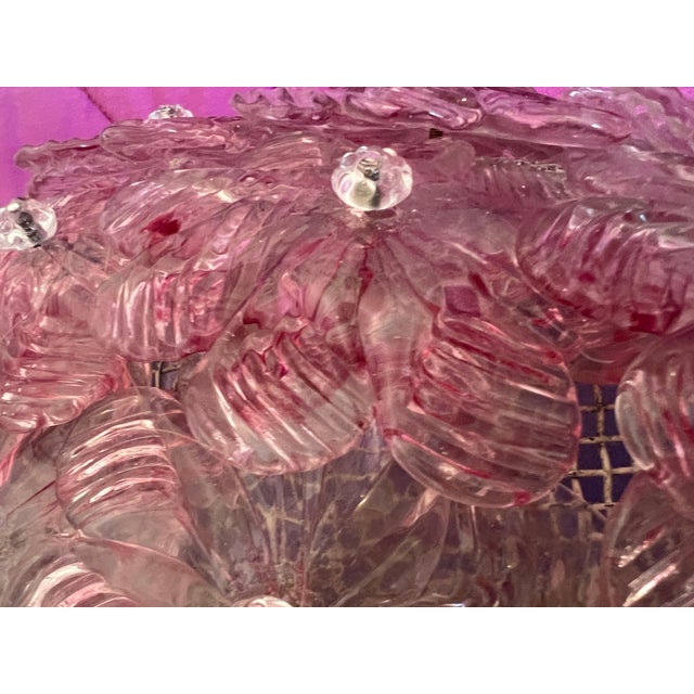 Glass Venetian Glass Rose Wall Lamps, 1980s, Set of 2 For Sale - Image 7 of 17