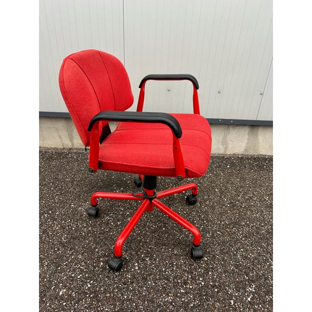 Red Swivel Desk Chair from Steelcase, 1980s For Sale - Image 8 of 8