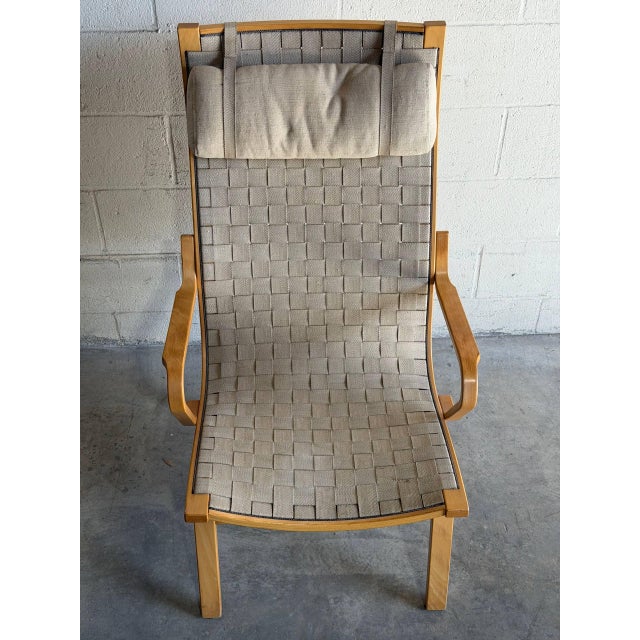Beige Mid 20th Century Attributed to Finn Østergaard “Albert” Bentwood Lounge Chair for Kvist Møbler, Denmark For Sale - Image 8 of 9