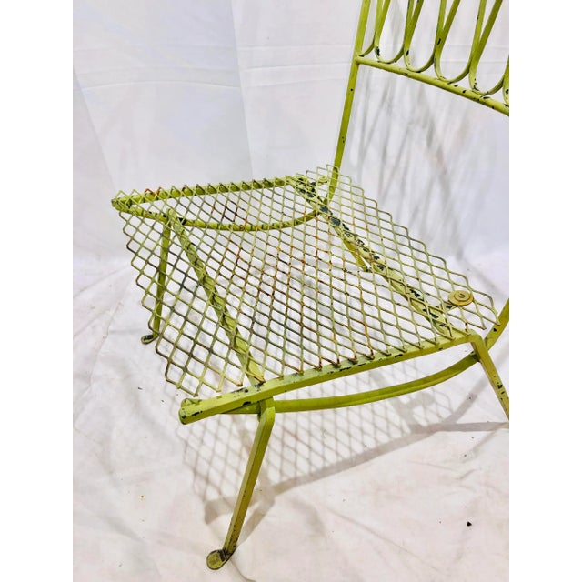 Green Vintage Mid Century Outdoor Side Chair For Sale - Image 8 of 12