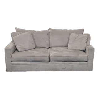 Room & Board Gray Fabric Sleeper Sofa With Pull-Out Mattress For Sale
