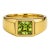 Signet Ring With Peridot for Men Silver, Gold, Size 10 For Sale