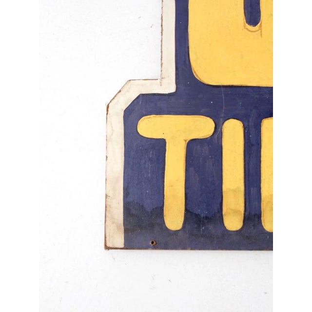 Yellow Vintage Us Tires Sign For Sale - Image 8 of 12