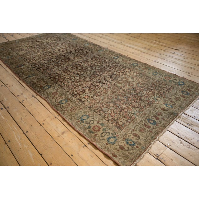 1920s Antique Tea Washed Malayer Rug Runner - 4'6" X 9'9" For Sale - Image 5 of 11
