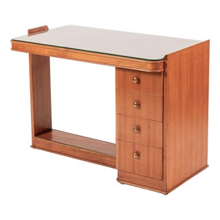 Antique French Art Deco Dominique Lemonwood Desk 1930s For Sale