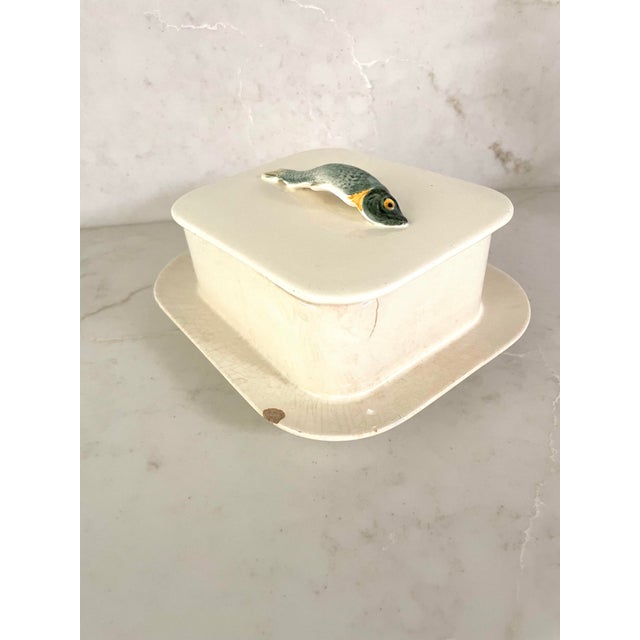 Ivory Antique German Ceramic Sardine Box For Sale - Image 8 of 9