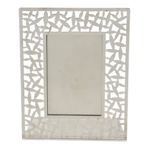 Vintage Signed Alessi Italian Stainless Steel Picture Frame Cactus Pattern Italian